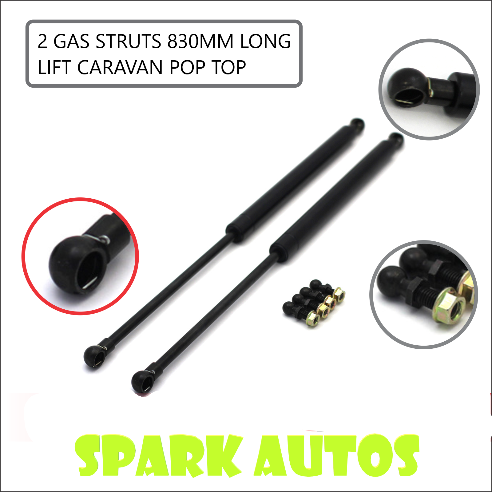 Gas Strut Pair Caravan Pop top 830mm x 435N Jayco Coromal Windsor