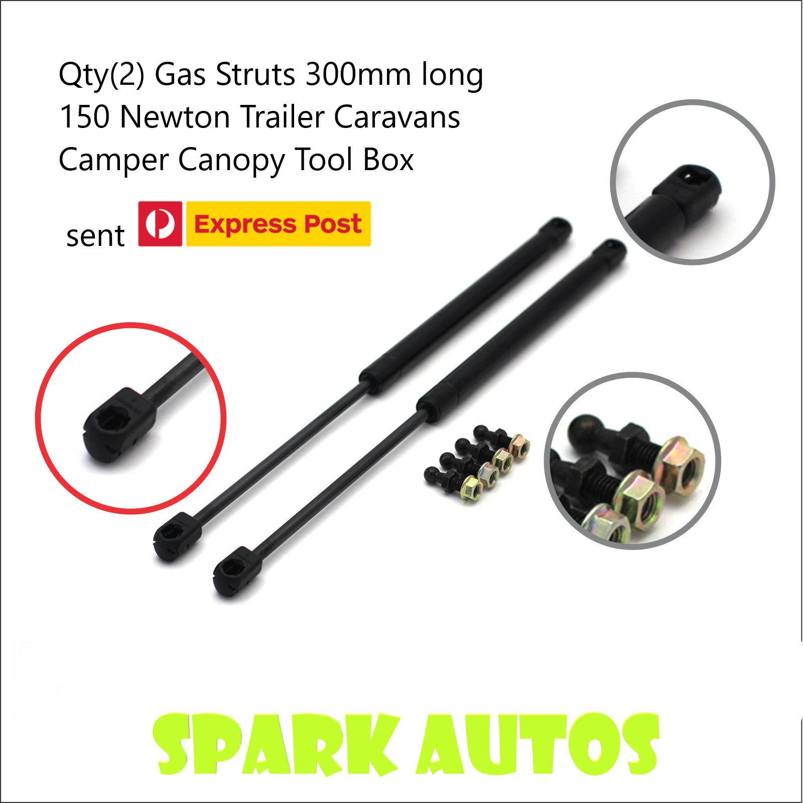 Qty(2) Gas Struts 300mm long 150 Newton Trailer Caravans Camper Canopy Tool Box Kapco