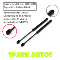 Qty 2 NEW Gas Struts suit Toyota Corolla HATCH BACK 2008 to 2012 Conquest Ascent