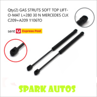 Qty(2) GAS STRUTS SOFT TOP LIFT-O-MAT L=280 30 N MERCEDES CLK C209+A209 1106TO