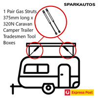 1 Pair Gas Struts 375mm long x 320N Caravan Camper Trailer Tradesmen Tool Boxes