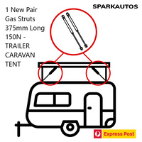 1 New Pair Gas Struts 375mm Long 150Newton - TRAILER CARAVAN TENT