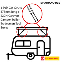 1 Pair Gas Struts  375mm long x 220N Caravan Camper Trailer Tradesmen Tool Boxes