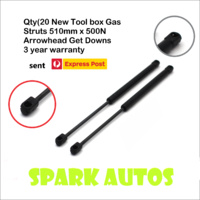 1 NEW PAIR Tool box Gas Struts 510mm x 500N Arrowhead Get Downs 3 year warranty