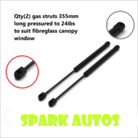 2 X Gas Struts 355mm long fully extended suit Fibreglass Canopy Match C16-06389 