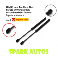 1 NEW PAIR Tool box Gas Struts 510mm x 300N Arrowhead Get Downs 3 year warranty