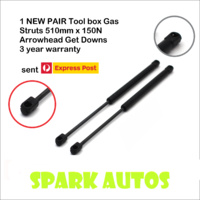 1 NEW PAIR Tool box Gas Struts 510mm x 150N Arrowhead Get Downs 3 year warranty