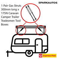 1 Pair Gas Struts 300mm long x 175N Caravan Camper Trailer Tradesmen Tool Boxes