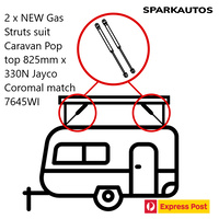 2 x NEW Gas Struts suit Caravan Pop top 825mm x 330N Jayco Coromal match 7645WI