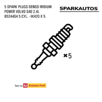 5 SPARK PLUGS DENSO IRIDIUM POWER  VOLVO S40 2.4L B5244S4 5 CYL. - IKH20 X 5