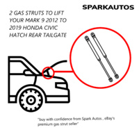 Qty(2) Honda Civic Hatch Rear Boot Gas Struts fit years 2011-2016 (Mark 9) New!