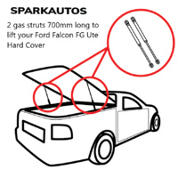 2 x Ford Falcon UTE Hardlid Hard Cover Flat Lid GAS STRUTS suit FG models 700mm