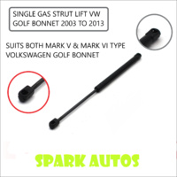 Single Gas Strut VW Volkswagen Golf BONNET MK5 and MK6 models 2003 to 2013 NEW